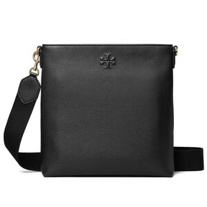 Tory Burch Crossbody Bag Purse Black Leather Thea Swingpack Zip New